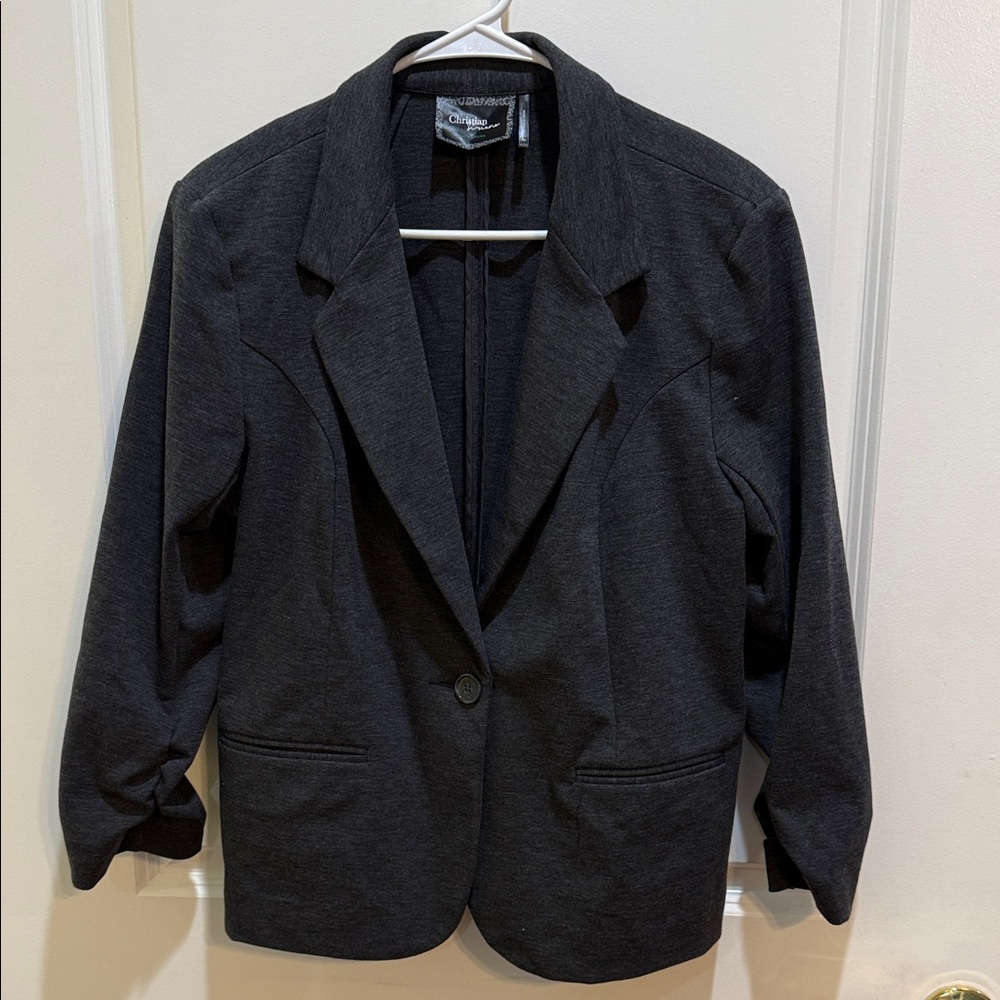 Christian Siriano Gray Women's Blazer L